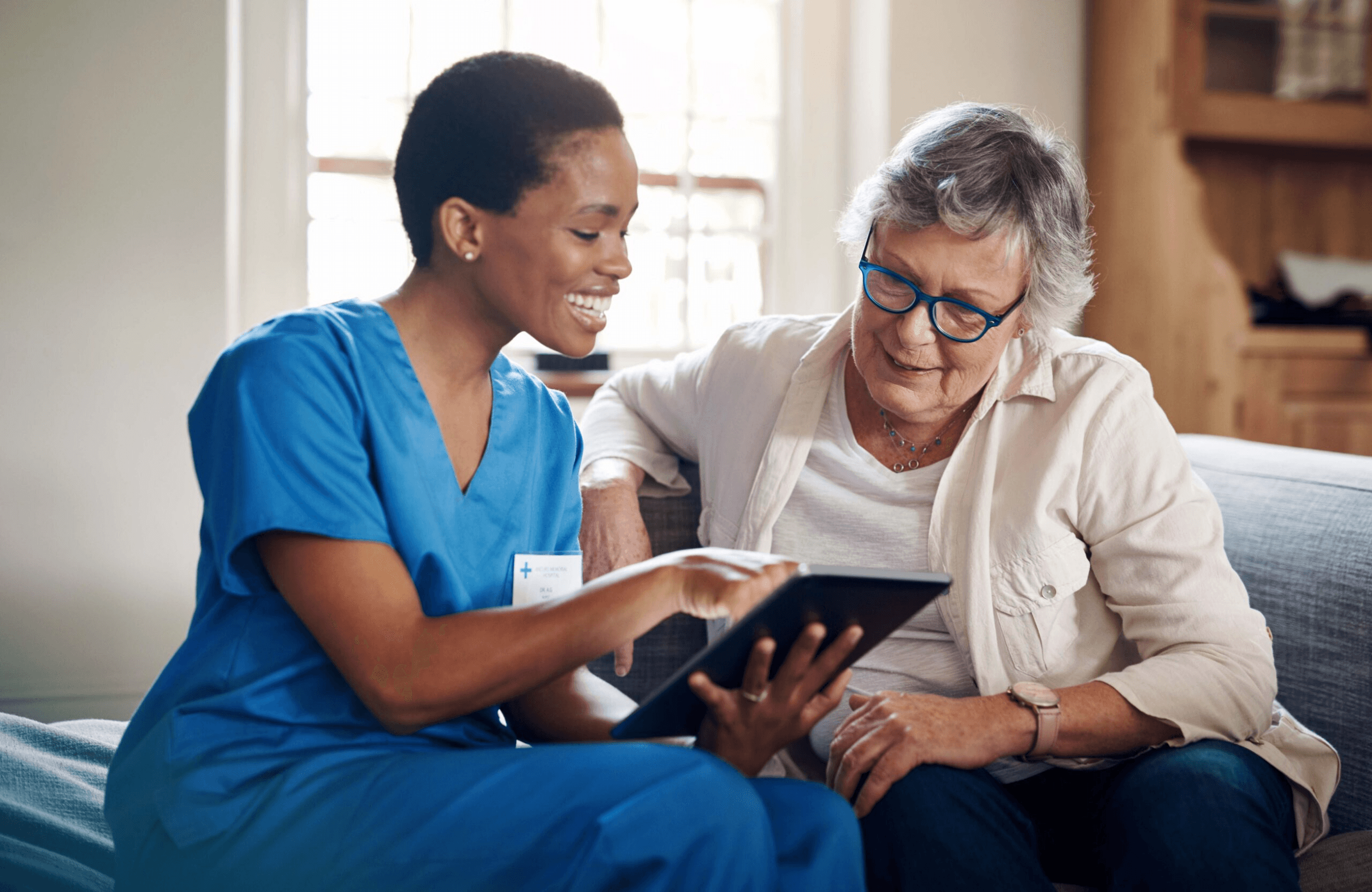 Caregiver supporting a client